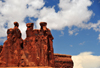 Arches National Park, Utah, USA: Courthouse Towers - The Three Gossips rock pillars - photo by M.Torres