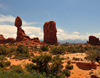 Arches National Park, Utah, USA: Balanced Rock and Entrada Sandstone fins - photo by M.Torres