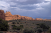 Arches National Park, Utah, USA: Garden of Eden area - cloudy sky - photo by C.Lovell