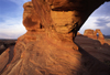 Arches National Park, Utah, USA: Delicate Arch as seen through a nearby widow - photo by C.Lovell