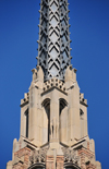 Boise, Idaho, USA: metal spire of the Cathedral of the Rockies, architects Harold E. Wagoner and Jedd Jones, 1960 - First United Methodist Church - Gothic Revival Style - 717 N 11th St, North End - photo by M.Torres