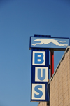 Boise, Idaho, USA: Greyhound Packagexpress Bus Terminal - logo and bus sign - 1212 West Bannock Street -  photo by M.Torres