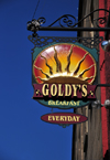 Boise, Idaho, USA: sign outside Goldy's Breakfast Bistro, 108 South Capitol Boulevard, Downtown - photo by M.Torres