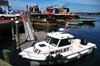 Portsmouth, New Hampshire, USA: pilots' boat and tug boats - harbour scene - Ceres St - Tugboat Alley - New England - photo by M.Torres