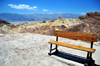 Death Valley National Park, California, USA: bench at Zabriskie Point - named after Christian Brevoort Zabriskie,  general manager of the Pacific Coast Borax Company - Amargosa Range - photo by M.Torres