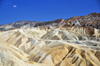 Death Valley National Park, California, USA: view from Zabriskie Point - rugged terrain often used in motion pictures - erosional landscape - colorful clay and mudstone badlands at Furnace Creek - photo by M.Torres