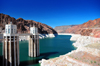 Hoover Dam, Mohave County, Arizona, USA: water intake towers receive the water from Lake Meade reservoir - penstock towers - Black Canyon of the Colorado River - photo by M.Torres