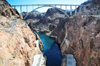 Hoover Dam, Mohave County, Arizona, USA: Mike O'Callaghan  Pat Tillman Memorial Bridge, also known as the Hoover Dam Bypass - the concrete arch rises up from the wall of the Black Canyon, 300 meters above the Colorado River - United States Highway 93 - photo by M.Torres