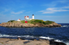 York, Maine, New England, USA: the rocky Nubble Island and Cape Neddick Lighthouse - Nubble Light - photo by M.Torres