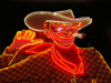 Las Vegas (Nevada): Vic in neon - cowboy (photo by G.Friedman)