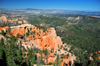 Bryce Canyon National Park, Utah, USA: Farview Point - red cliffs above the Dixie National Forest - the canyon's extremely high air quality allows visibility as far away as the Black Mesas in Arizona - photo by M.Torres