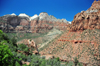 Zion National Park, Utah, USA: canyon view with the Beehives and the Sentinel - Mt Carmel Junction - photo by M.Torres