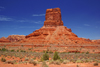 Valley of the Gods, San Juan County, Utah, USA: Eagle Plume Tower, 400 feet tall, the biggest tower in the Valley - colorful formation - photo by A.Ferrari