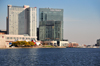 Baltimore, Maryland, USA: Marriott Hotel Waterfront and the new Legg Mason Tower (asset management company), by Cooper Carry and Beatty Harvey Coco Architects respectively - Inner Harbor East - International Drive - photo by M.Torres
