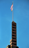 Baltimore, Maryland, USA: William Donald Schaefer Building - former Merritt Tower - needle with flagpole - 6 Saint Paul Place - Hillier Architecture - postmodern - photo by M.Torres
