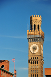 Baltimore, Maryland, USA: Emerson Bromo-Seltzer Tower - Romanesque style modeled on Florence's Palazzo Vecchio in - built by Capt. Isaac Emerson, inventor of the headache remedy Bromo-Seltzer - designed by Joseph Evans Sperry - corner of Eutaw and Lombard Streets - photo by M.Torres