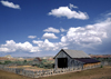 countryside, Utah, USA: old ranch buildings and fence - photo by C.Lovell