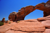 Arches National Park, Grand County, Utah, USA: Broken Arch against the sky - photo by A.Ferrari