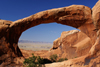 Arches National Park, Grand County, Utah, USA: Double O Arch and the valley from the Devil's Garden trail - photo by A.Ferrari