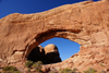 Arches National Park, Grand County, Utah, USA: South Window - a robust rock fin - photo by A.Ferrari