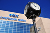 Oklahoma City, OK, USA: Cox Convention Center - Oklahoma Centennial Clock - Big 12 Timekeeper - West Reno Avenue - photo by M.Torres