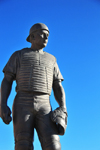 Oklahoma City, OK, USA: Chickasaw Bricktown Ballpark - AT&T Bricktown Ballpark - Johnny Bench statue - OKC native and baseball Hall-of-Famer - photo by M.Torres