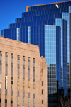 Oklahoma City, OK, USA: Oklahoma County Courthouse and Leadership Square - limestone vs. curtain glass - photo by M.Torres