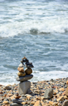 Point Judith, Narragansett, RI, USA: cairn by the sea - photo by M.Torres