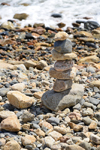 Point Judith, Narragansett, RI, USA: elegant cairn by the sea - photo by M.Torres