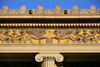 Wilmington, DE, USA: Wilmington Public Library, one of the nation's oldest public libraries - architect Henry Hornbostel, Classical Revival style -  detail of and Ionic order capital and frieze with winged lions and blue roses - photo by M.Torres