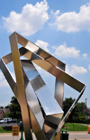 Jeffersonville, Clark County, Indiana, USA: abstract metal sculpture by the Southern Indiana Visitors Center - photo by M.Torres