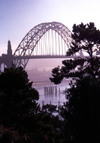 Newport, Oregon, USA: Yaquina Bay Bridge - designed by Conde McCullough - photo by F.Rigaud