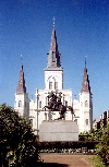 New Orleans (Louisiana) Saint Louis Cathedral and Andrew Jackson equestrian statue (photo by M.Torres)