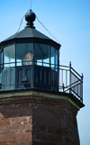 Point Judith, Narragansett, Rhode Island: Point Judith Lighthouse detail - Fourth order Fresnel lens - entrance to Narragansett Bay - photo by M.Torres