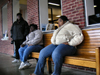 Raleigh, NC: fat girls waiting for the train - large ladies - photo by A.Kilroy
