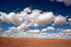 USA - Navajo Nation (Arizona): blue sky and puffy clouds - Photo by G.Friedman