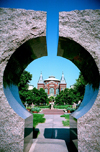 Washington D.C., USA: Smithsonian Institution - framed by modern sculpture - photo by G.Friedman