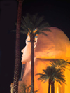 USA - Las Vegas (Nevada):  Luxor Hotel sphinx at night (photo by B.Cain)