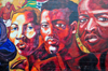 Kansas City, KS, USA: African American mural - African faces - 'Dawing of a New Day'- 1207 7th street North- photo by M.Torres