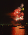 Boston, Massachusetts, USA: fireworks over the water - 4th of July - photo by A.Bartel