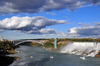 Niagara Falls, New York, USA: American Falls and Rainbow Bridge - Niagara river - photo by M.Torres