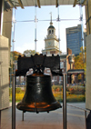 Philadelphia, Pennsylvania, USA: Liberty Bell with its crack, across from Independence Hall - in 1752 the first Liberty Bell was cast in England to mark the fiftieth anniversary of Penn's Charter of Privileges - Liberty Bell Center - photo by G.Frysinger