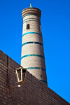 Minaret of Friday Mosque, Khiva, Izbekistan - photo by A.Beaton