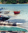 Efat island: native boats on the lagoon (photo by G.Frysinger)