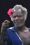 Vanuatu Man with hibiscusin in ear, Ambrym Island - photo by B.Cain