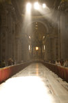 Vatican City, Rome - inside Saint Peters Basilica - light enters the nave - photo by I.Middleton