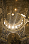 Vatican City, Rome - inside Saint Peters Basilica - rays of light enter the dome - photo by I.Middleton