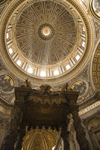 Vatican City, Rome - inside Saint Peters Basilica - Bernini's baldacchino and the dome - photo by I.Middleton