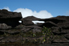 37 Venezuela - Bolivar - Canaima NP - Clouds forming behind strangely shaped rocks at the top of Roraima - photo by A. Ferrari