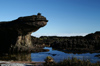54 Venezuela - Bolivar - Canaima NP - Overhanging rock formation above a pond, at the top of Roraima - photo by A. Ferrari
